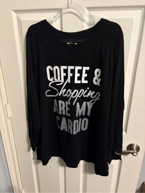 430- Xersion Black Crewneck Sweater with Silver Graphic